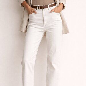 ARITZIA DENIM FORUM White ButtonFly The Arlo High Rise Straight Jeans US 32